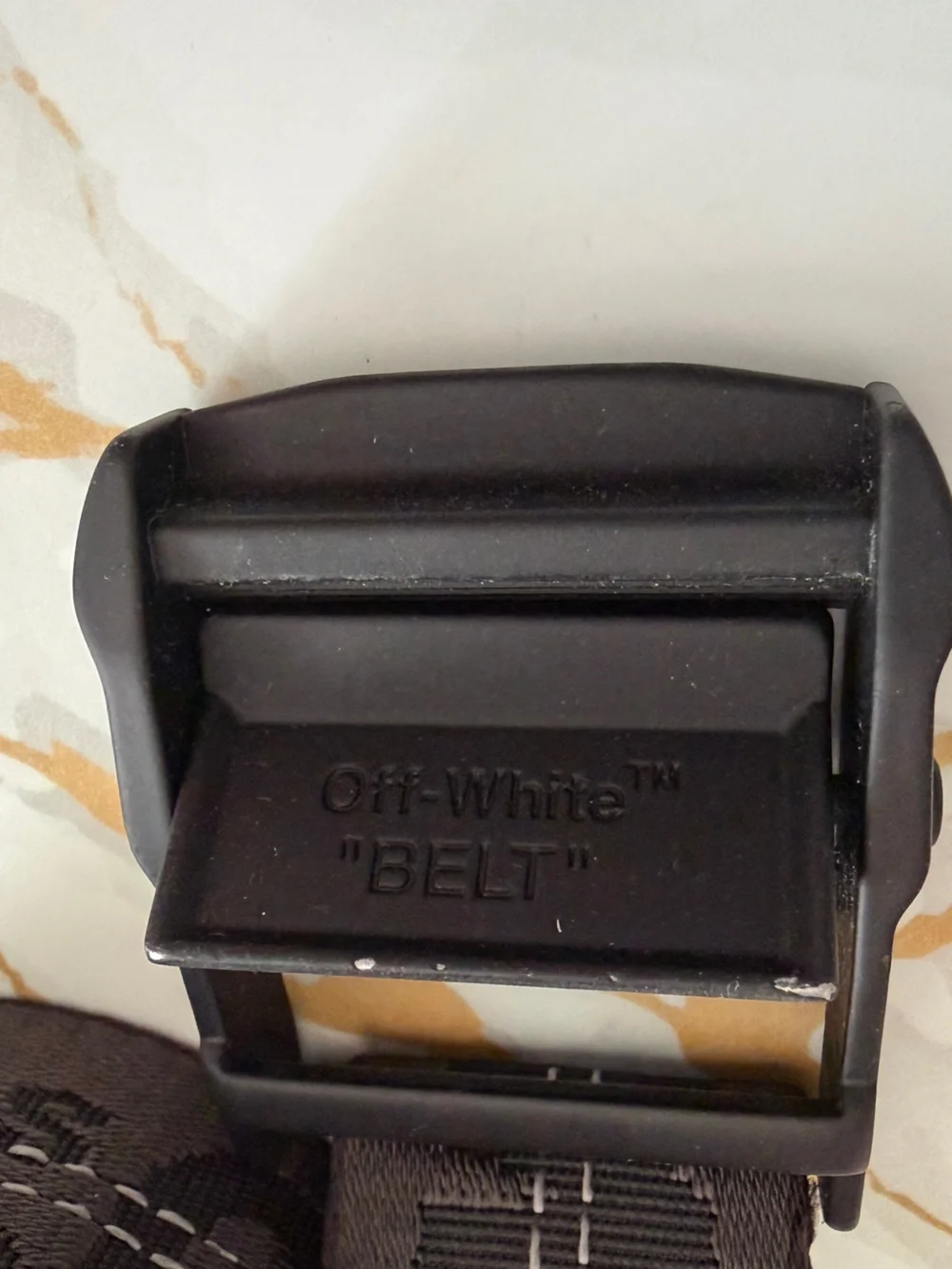 Off-White Classic Industrial Belt Black Webbing Belt with Matte Buckle
